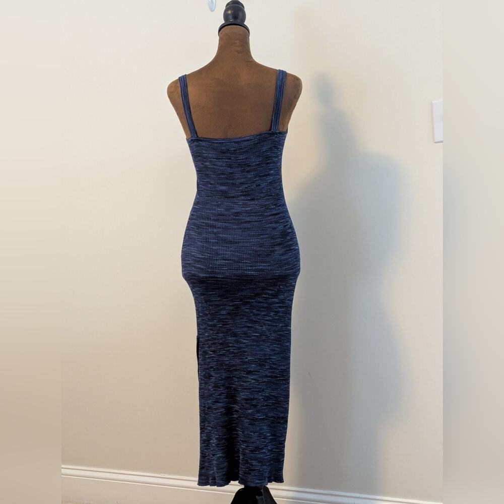 Bailey 44 Anthropologie Bodycon Ribbed Knit Space Dyed Tank Midi Dress, Blue S - Picture 3 of 6